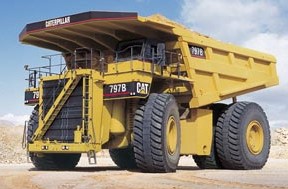 Camión Caterpillar 797B para escala del volumen