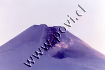 Noviembre 1984 · lava desciende por el flanco superior N