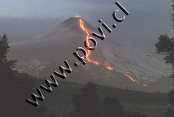 Diciembre 1984 · flujo de lava alcanza el cauce Zanjón Seco