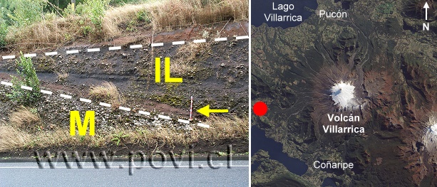 Camino Villarrica – Licán Ray: Ignimbrita Licán sobre morrena